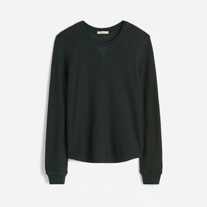 Madewell Waffle-Knit Raglan Tee in Luxury Forest